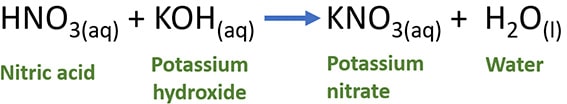 balanced reaction of nitric acid potassium hydroxide HNO3 + KOH reaction